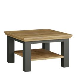 Rackhams Pontypool Small Coffee Table with Shelf in Wolfram Grey and Mauvella Oak - 43.4 x 70 x 70 cm - 1 - Wood - thumbnail 2