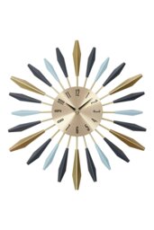 Rackhams Metal Starburst Decorative Wall Clock - Gold - thumbnail 1
