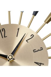 Rackhams Metal Starburst Decorative Wall Clock - Gold - thumbnail 4