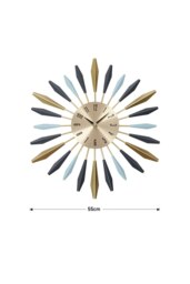 Rackhams Metal Starburst Decorative Wall Clock - Gold - thumbnail 6