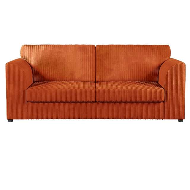 Rackhams Luxor Full Jumbo Cord 3 Seater – Full Back - Orange - image 1