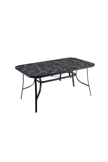 Rackhams Garden Tempered Glass Black Marble Coffee Table - Black - 120 W x 80 D x 72.5 H - image 1