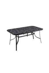 Rackhams Garden Tempered Glass Black Marble Coffee Table - Black - 120 W x 80 D x 72.5 H