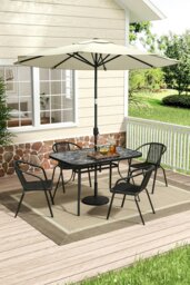 Rackhams Garden Tempered Glass Black Marble Coffee Table - Black - 120 W x 80 D x 72.5 H - thumbnail 2