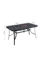 Rackhams Garden Tempered Glass Black Marble Coffee Table - Black - 120 W x 80 D x 72.5 H - thumbnail 6