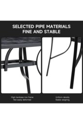 Rackhams Garden Tempered Glass Black Marble Coffee Table - Black - 120 W x 80 D x 72.5 H - thumbnail 5