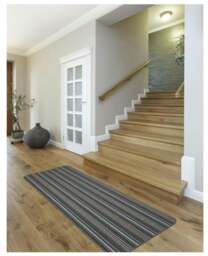 Rackhams Stockholm Lead/Light Blue Washable Mat - 57X90 cm - thumbnail 5