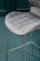 Rackhams Warton Grey Velvet Bar Chair - thumbnail 5
