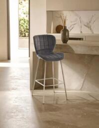 Rackhams Warton Grey Velvet Bar Chair - thumbnail 2