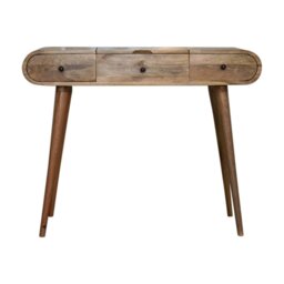 Rackhams Solid Wood Oak-ish Round Dressing Table - thumbnail 1