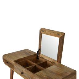 Rackhams Solid Wood Oak-ish Round Dressing Table - thumbnail 5