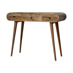 Rackhams Solid Wood Oak-ish Round Dressing Table - thumbnail 3