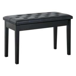 Rackhams PU Leather Upholstered Piano Stool Makeup Stool Bench Dressing Table Seat with Storage 76x36x50cm, Black - Black