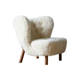 Rackhams Fitz Lounge Chair, White - NO STOOL - Short Hair - thumbnail 6