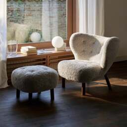 Rackhams Fitz Lounge Chair, White - NO STOOL - Short Hair - thumbnail 5