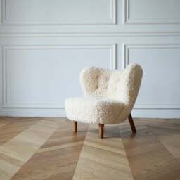 Rackhams Fitz Lounge Chair, White - NO STOOL - Short Hair - thumbnail 4