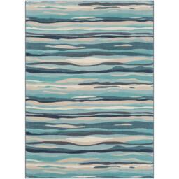 Rackhams City-Modern Blue Beige Grey Graphic Rug - 160 x 220 cm - thumbnail 2
