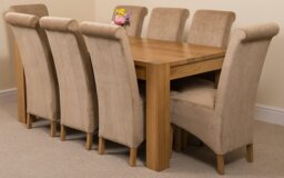 Rackhams Kuba Large Oak Dining Table with Montana Fabric Chairs - 8 chairs - Black - thumbnail 3
