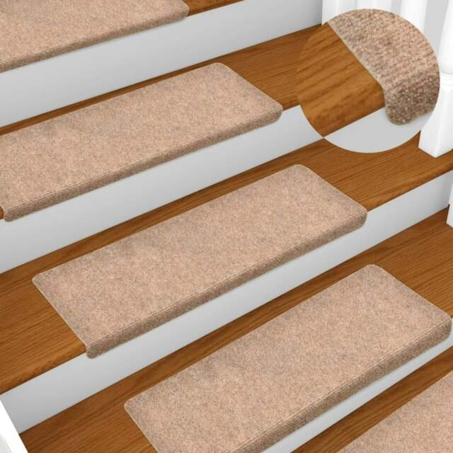 Rackhams Stair Mats 15 pcs Needle Punch 65x21x4 cm Brown