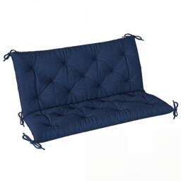 Rackhams 2 Seater Garden Bench Cushion Outdoor Seat Pad with Ties - Dark Blue - 100 x 98 x 8 cm - thumbnail 2