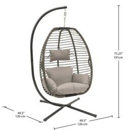 Rackhams Nest Hanging Chair With Stand in Moonstone - thumbnail 4