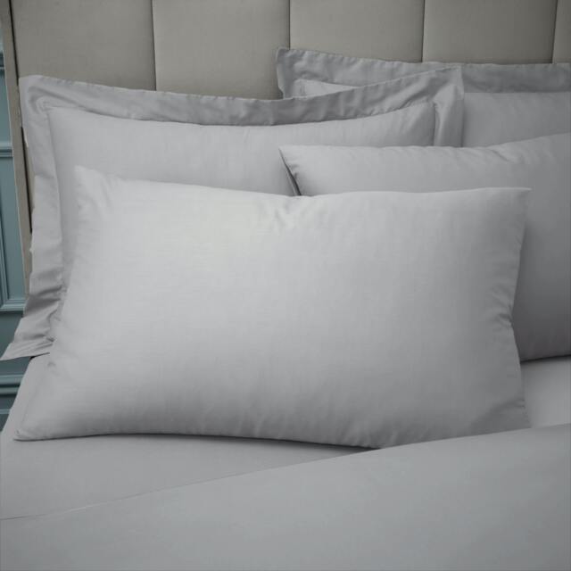 Rackhams 180 Thread Count Egyptian Cotton Standard Pillow case Pair Silver Grey - Standard - Silver Grey - image 1
