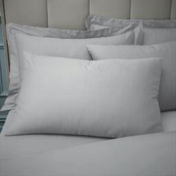 Rackhams 180 Thread Count Egyptian Cotton Standard Pillow case Pair Silver Grey - Standard - Silver Grey - thumbnail 1