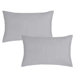 Rackhams 180 Thread Count Egyptian Cotton Standard Pillow case Pair Silver Grey - Standard - Silver Grey - thumbnail 4