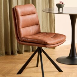 Rackhams Dean Brandy PU Swivel Dining Chair Set of 2 - 1 - thumbnail 5