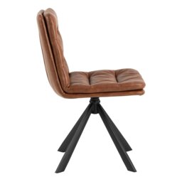 Rackhams Dean Brandy PU Swivel Dining Chair Set of 2 - 1 - thumbnail 3