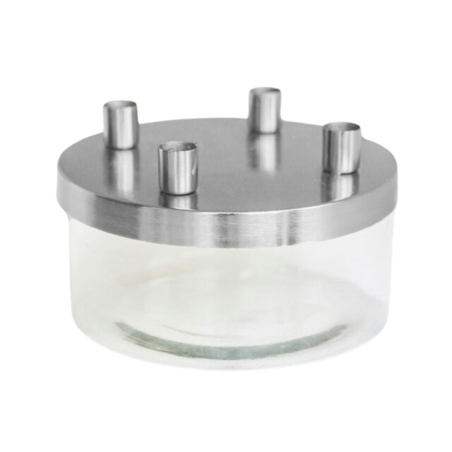 Rackhams Metal Candle Holder with Glass Bowl - Silver - image 1