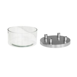 Rackhams Metal Candle Holder with Glass Bowl - Silver - thumbnail 4