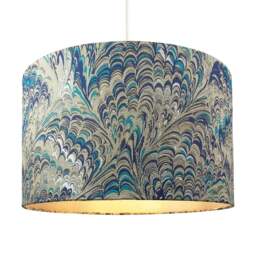 Rackhams Contemporary and Vivid Peacock Print 35cm Table/Pendant Lampshade in Soft Cotton - thumbnail 2