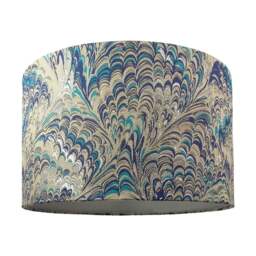 Rackhams Contemporary and Vivid Peacock Print 35cm Table/Pendant Lampshade in Soft Cotton