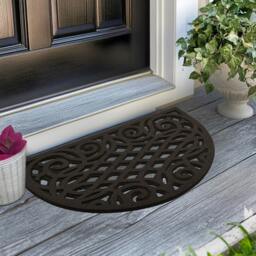 Rackhams Victorian Style Eco Halfmoon Outdoor Doormat - Chocolate - thumbnail 1