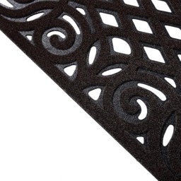 Rackhams Victorian Style Eco Halfmoon Outdoor Doormat - Chocolate - thumbnail 3