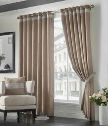 Rackhams Palace Diamante Ring Top Blackout Curtains - Pink - 229cm width x 229cm drop - thumbnail 2