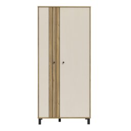 Rackhams Grafton 2 Door Wardrobe In Cream and Oak - Cream & Oak - Malemine - 1 - thumbnail 2