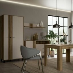 Rackhams Grafton 2 Door Wardrobe In Cream and Oak - Cream & Oak - Malemine - 1 - thumbnail 5