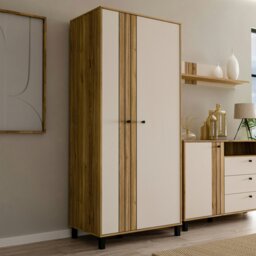 Rackhams Grafton 2 Door Wardrobe In Cream and Oak - Cream & Oak - Malemine - 1 - thumbnail 6