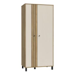 Rackhams Grafton 2 Door Wardrobe In Cream and Oak - Cream & Oak - Malemine - 1 - thumbnail 1