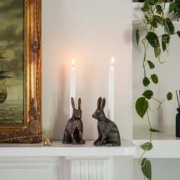 Rackhams Cast Aluminium Hare Candle Holder - Antique Brass - thumbnail 2