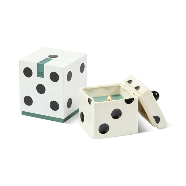 Rackhams Paddywax Lucky Dice Ceramic Candles - 10oz - Green - Misted Lime - image 1