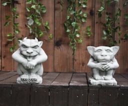 Rackhams Pair Of Small Gargoyle Garden Statues - thumbnail 6