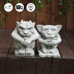 Rackhams Pair Of Small Gargoyle Garden Statues - thumbnail 2