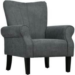 Rackhams Upholstered Accent Chair with Rolled Arms and Wood Legs, Armchair for Living Room Bedroom, Grey - thumbnail 1