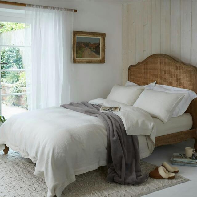 Rackhams Natural French Linen 40cm Deep Fitted Sheets - King - Deep - image 1