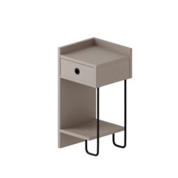 Rackhams Sirius Modern Bedside Table with 1 Drawer Open Shelf Left Module Width 32cm - Mocha Grey - thumbnail 2