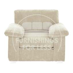 Rackhams Delta Full Jumbo Cord Single Seater Armchair - Cream - thumbnail 1