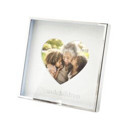 Rackhams Grandchildren Heart Frame for 4x4 Picture in Nickel Plated with Silver Foil - thumbnail 2
